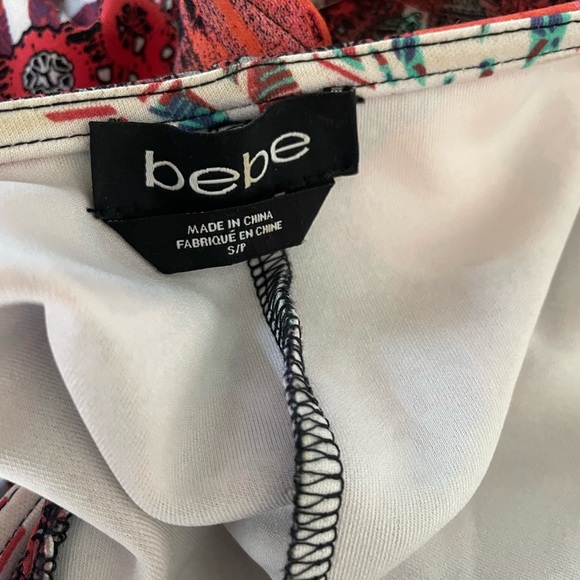 BEBE multicolor front zip cools shoulder mini dress size small - Picture 5 of 10